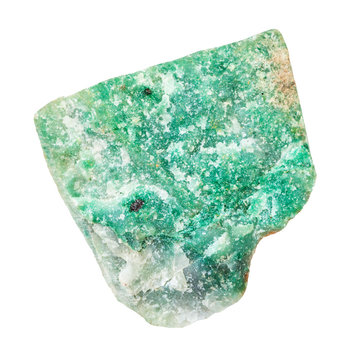 rough green Aventurine stone isolated