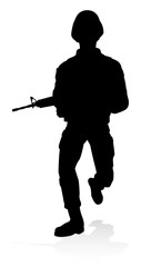 Soldier Military Detailed Silhouette