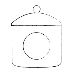 plastic container with cap kitchenware vector illustration sketch