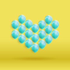 Glossy Heart Balloons Background Vector Illustration