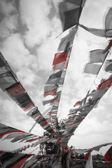 colorful waving prayer flags