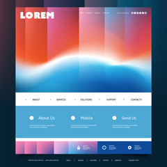 Website Design Template for Your Business with Colorful Striped Pattern