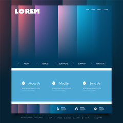 Website Design Template for Your Business with Colorful Striped Pattern