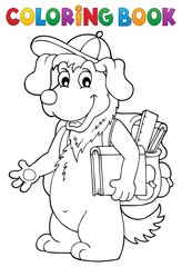Coloring book school dog theme 1