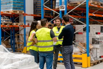 Warehouse staff meeting