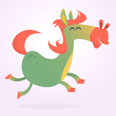 Cute cartoon horse. Vector clip art illustration with simple gradients