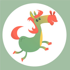 Cute cartoon horse. Vector clip art illustration with simple gradients