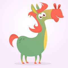 Vector smiling funny cartoon horse character