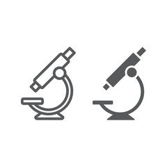 Microscope line and glyph icon, school and education, science sign vector graphics, a linear pattern on a white background, eps 10.