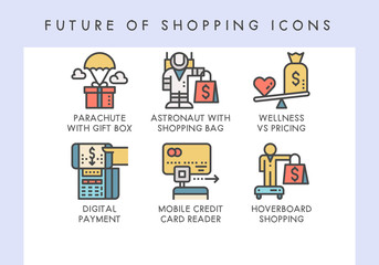 Future of shopping icons