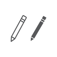 Pencil line and glyph icon, school and education, edit sign vector graphics, a linear pattern on a white background, eps 10.