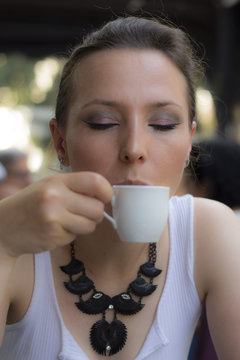 Coffee-drinking woman