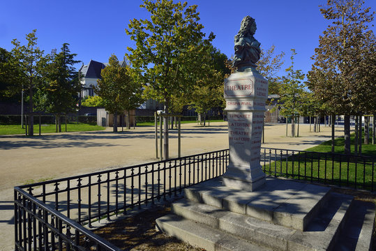 Europe, France, Alain Rene Lesage bust, playwright, Vannes in the Morbihan