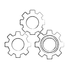 gears teamwork collaboration innovation image vector illustration sketch