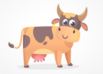Cartoon cow design icon isolated on white background. Farm animals. Vector illustration