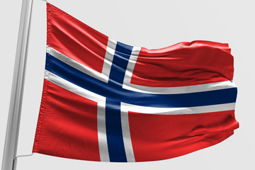Isolated Norway Flag waving 3d Realistic fabric