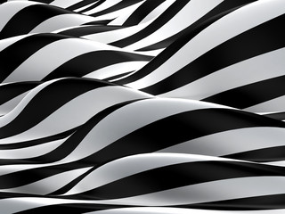 Abstract black white wave background