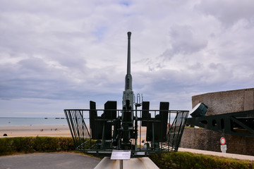 Remains of the Mulberry harbour in Normandy France, Europe