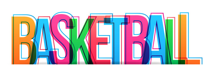 Basketball colorful vector letters.