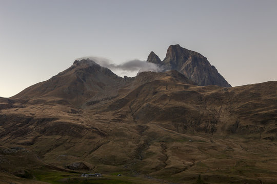 Summit of the Pic du Midi d'Ossau seen from neck Pourtalet