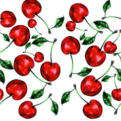watercolour cherry pattern	