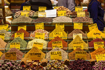 Spices in the bazaar in Istanbul