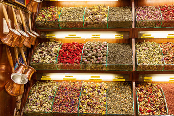 flowers of tea in the bazaar in Istanbul