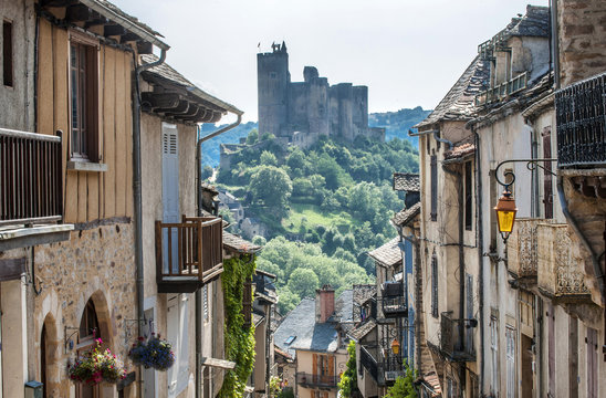 France, Aveyron, Najac, village and feudal castle (labelled "Most Beautiful Village in France")