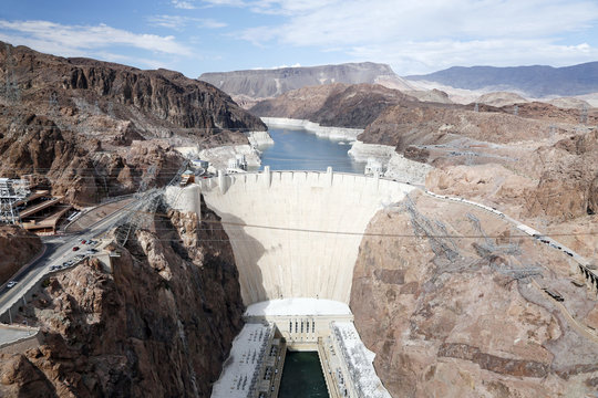 USA. Arizona. Nevada. Colorado River. Lake Mead. Hoover Dam Dam.