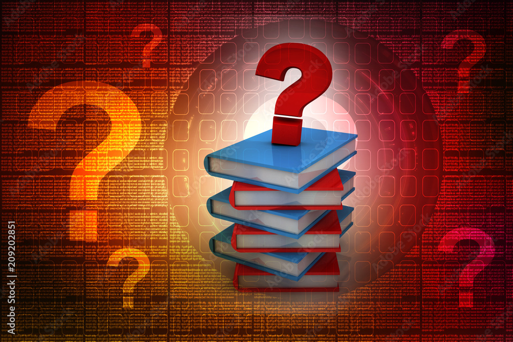 Poster 3d rendering file folder with question symbol