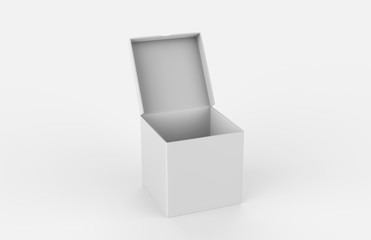 Open packing box on isolated white background, 3d illustration