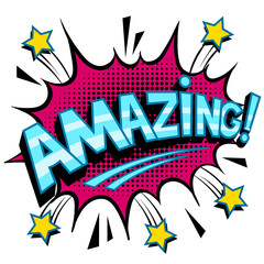 Fototapeta premium Amazing word comic book pop art vector