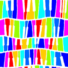 Seamless vector piano pattern in rainbow negative tones for wrapping, craft, textile, ceramic