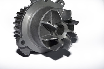 detail for the repair of a machine, a product made of metal, a spare part on a white background,