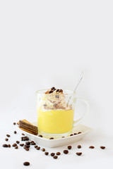 Italian cream hot drink - Bombardino.