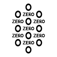 Black numerals and words zero.