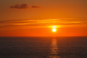 Beautiful Mediterranean Sea Orange Sunset