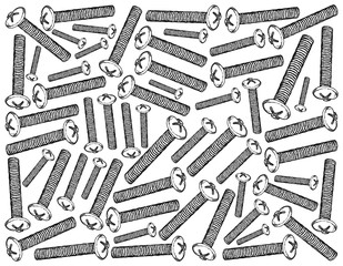 Sketch Wallpaper Background of A Machine Screws