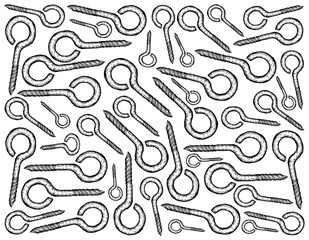 Sketch of Eye Lag with Self Tapping Background