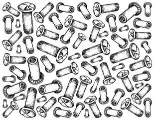 Hand Drawn Sketch of Mating Screws Background