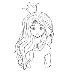 Young princess with long beautiful hair, style