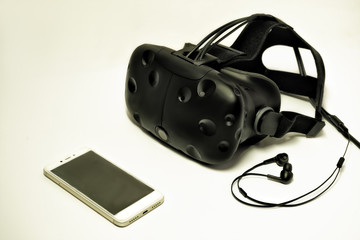 Fototapeta premium Vr, Smartphone, Laptop, digital concept on white background