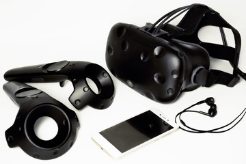 Vr, Smartphone, Laptop, digital concept on white background