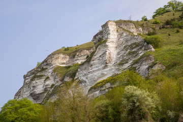 Chalk cliffs at Les Andelys in Normandy, France