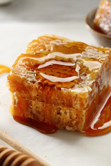 Tasty honeycomb close-up