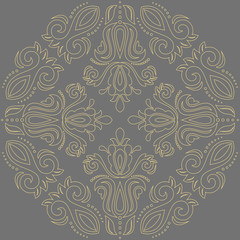 Elegant golden ornament in classic style. Abstract traditional pattern with oriental elements. Classic vintage pattern