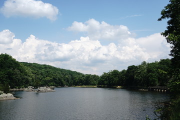 Fototapeta na wymiar Canal and Cloud Chesapeake and Ohio Canal National Park