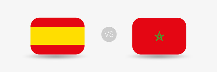 Spanien VS Marokko - Flaggen
