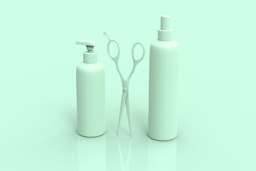 Beauty and Hair pastel 3D render