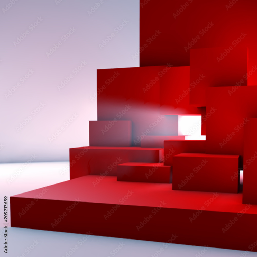 Poster abstract background with overlapping geometric cubes